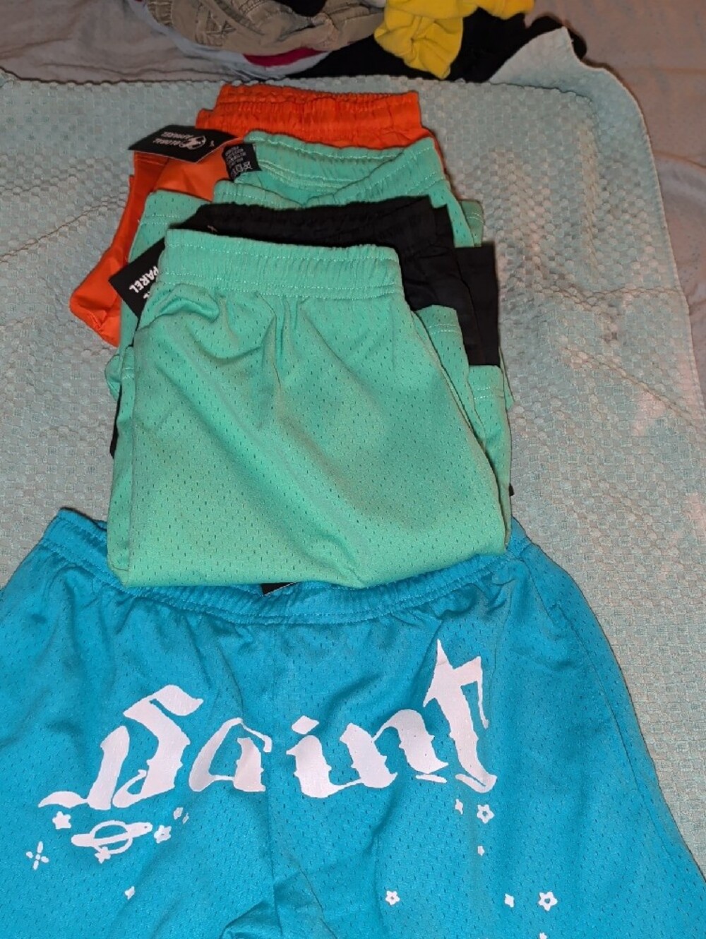 5PC LOT Global Apparel Brand Mesh Shorts Size Medium NWT Saint Graphic Bundle
